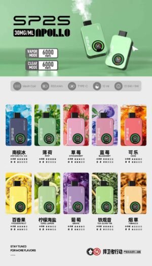 SP2抛棄式12000口 【 有煙/無煙雙模式可調】 新品上市【滿10送1請備注送的口味】